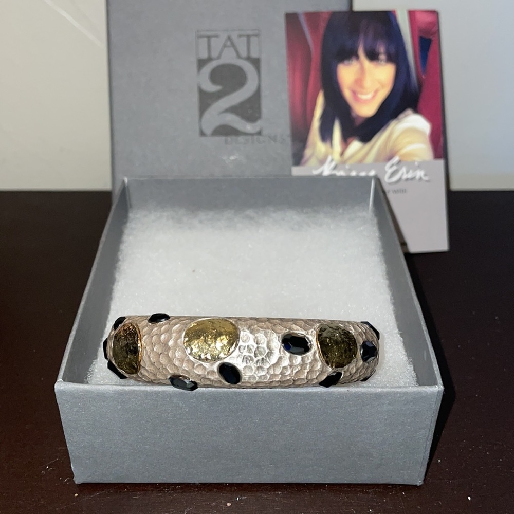 TAT2 Designs Bangle Bracelet Sterling Silver Plated